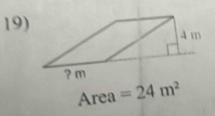 Area =24m^2