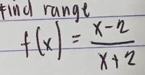 find range
f(x)= (x-2)/x+2 