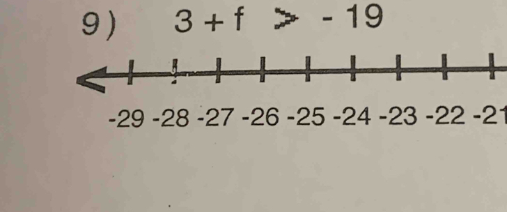 9 ) 3+f>-19
-29 -28 -27 -26 -25 -24 -23 -22 -21