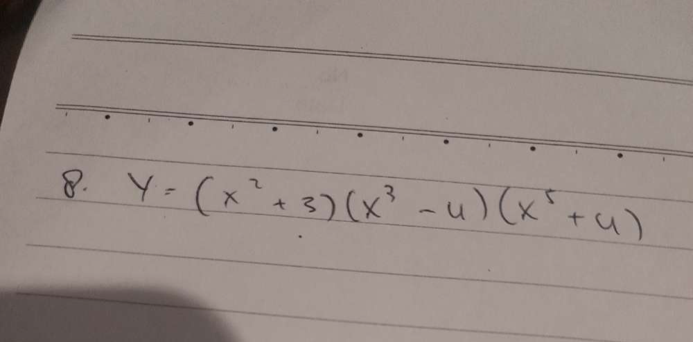 y=(x^2+3)(x^3-4)(x^5+4)