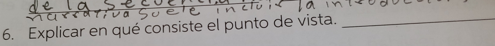 Explicar en qué consiste el punto de vista._