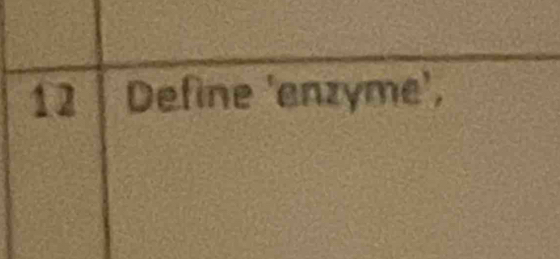 Define 'enzyme',