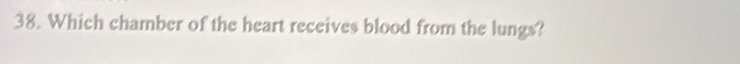 Which chamber of the heart receives blood from the lungs?