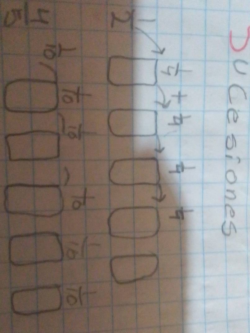 DUCesiones
beginarrayr  1/4 + 4/7 + 4/□  + 4/□   endarray
 1/10 
 4/5  beginarrayr +3 10 hline endarray beginarrayr +6 hline □ endarray
=frac (□)°□ 
f_1
frac 15encloselongdiv □^(□)endarray
□