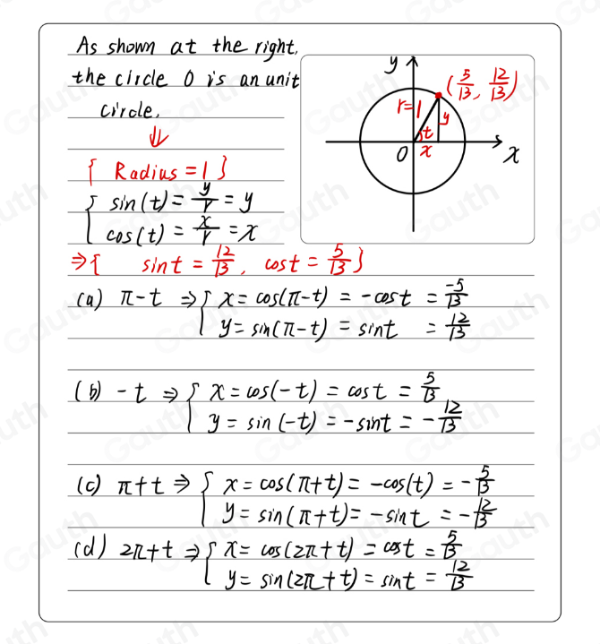 Solved: Suppose that the terminal point determined by t is the point ...