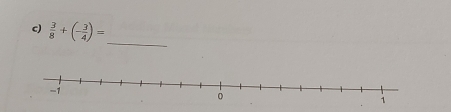  3/8 +(- 3/4 )= _