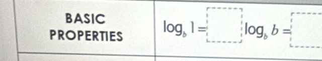 BASIC 
PROPERTIES
log _b1=□ log _bb=□