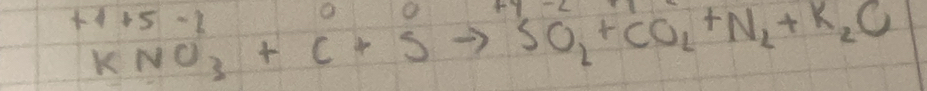 +1+5-2
KNO_3+C+Sto SO_2+CO_2+N_2+K_2O