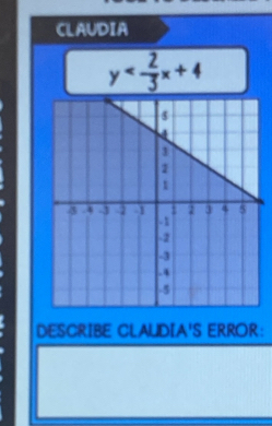 CLAUDIA
y
DESCRIBE CLAUDIA'S ERROR: