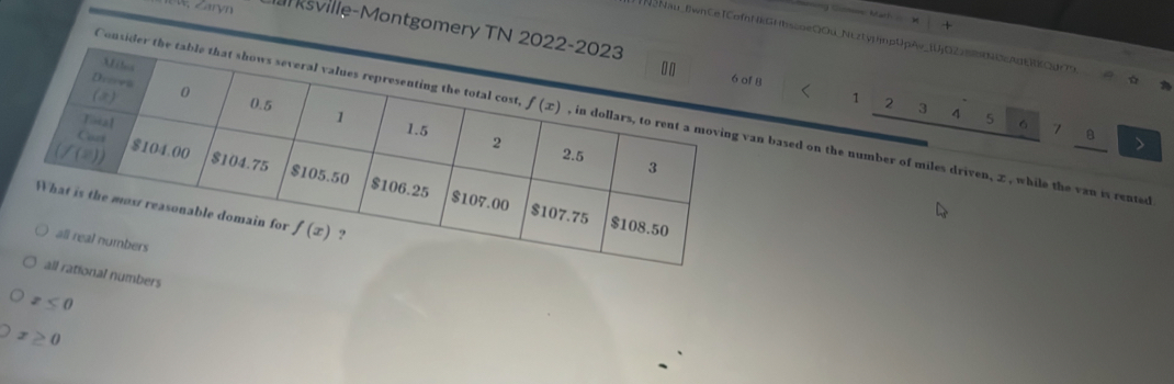 Zaryn rksville-Montgomery TN 202
|N2Nau_BwnCeTCofnNkGHbscoeQOu_NtztyphnptpAv_[UjQZzSRNOcAdERKQurT a
f B < 1 2 3
^
Consider thean based on the number of miles driven, π , while the van is rented
5 6 7
>
all rational numbers
z≤ 0
x≥ 0