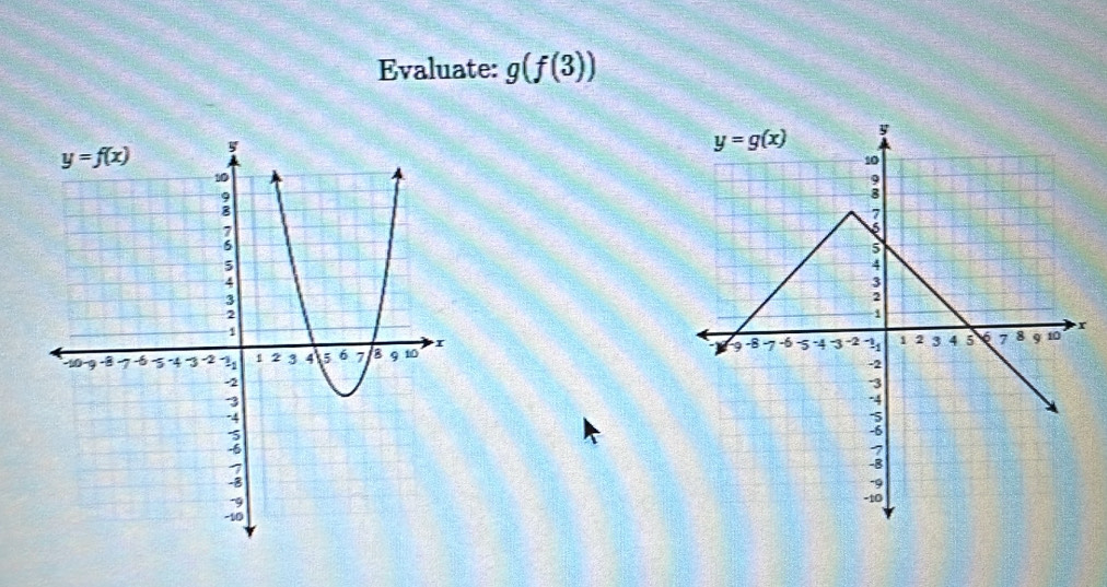 Evaluate: g(f(3))