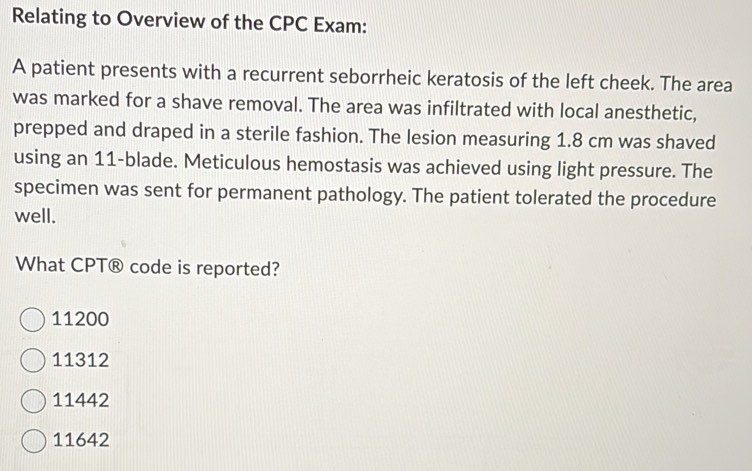 Solved: Relating to Overview of the CPC Exam: A patient presents with a ...