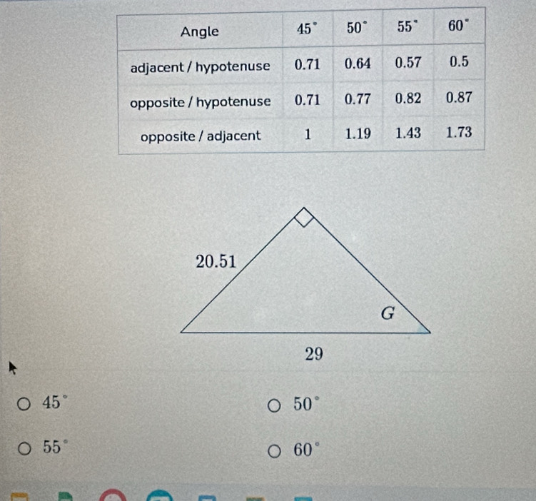 45°
50°
55°
60°