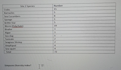 Simpsons Diversity Index?