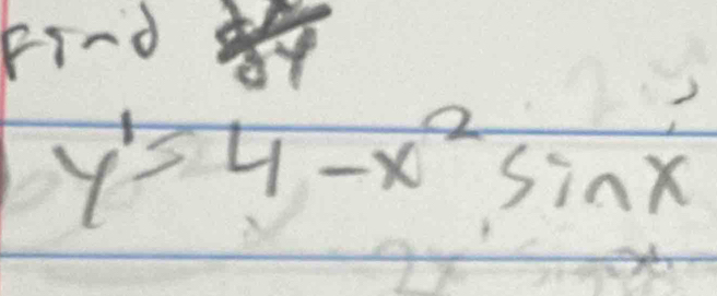 FT-alpha  1/2  8frac 
y'=4-x^2sin x