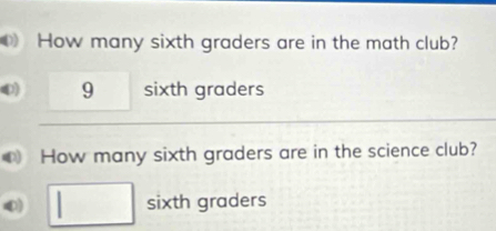 Solved: How many sixth graders are in the math club? 9 sixth graders ...