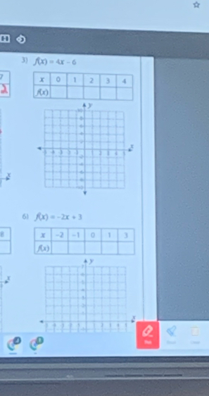 f(x)=4x-6
6) f(x)=-2x+3
8