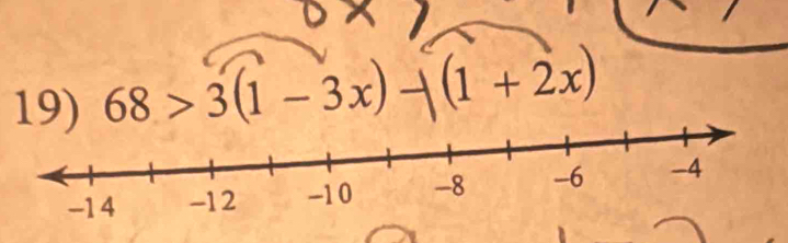 68>3(1-3x)-[(1+2x)