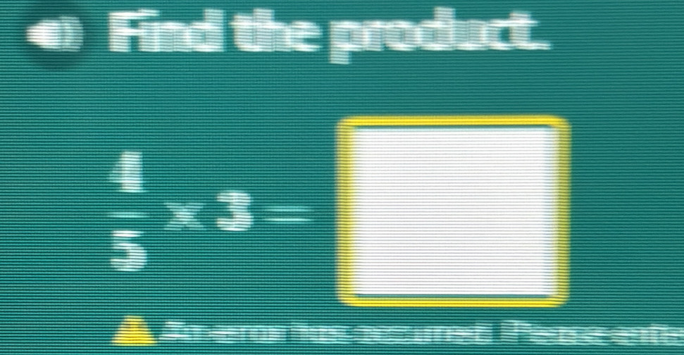 €Find the product.
 1/5 * 3=□