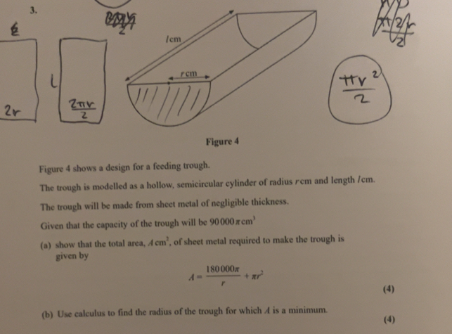 Solved: Figure 4 Figure 4 shows a design for a feeding trough. The ...