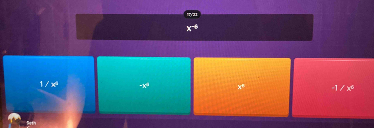  1/2 
1/x^6
-x^6
x^6
-1/x^6