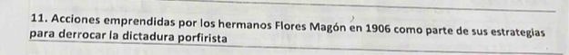 Acciones emprendidas por los hermanos Flores Magón en 1906 como parte de sus estrategias 
para derrocar la dictadura porfirista