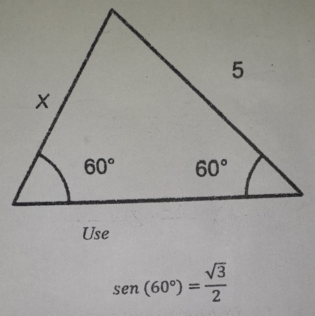 sen (60°)= sqrt(3)/2 