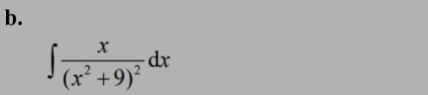 ∈t frac x(x^2+9)^2dx