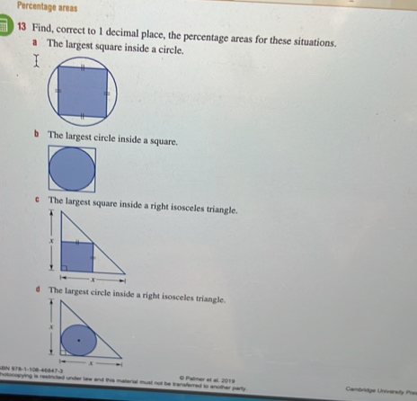 Solved: Percentage areas 13 Find, correct to 1 decimal place, the ...