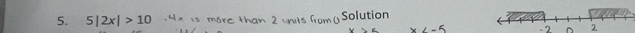 5|2x|>10 Solution