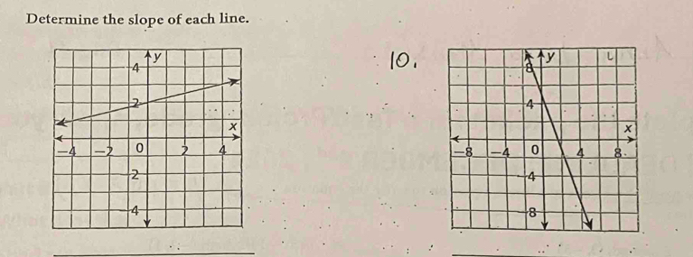 Determine the slope of each line. 
10 .