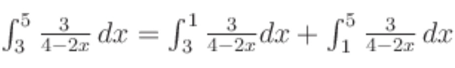 ∈t _3^(5frac 3)4-2xdx=∈t _3^(1frac 3)4-2xdx+∈t _1^(5frac 3)4-2xdx