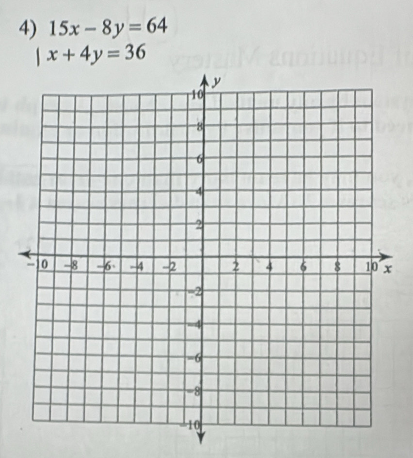 15x-8y=64
|x+4y=36