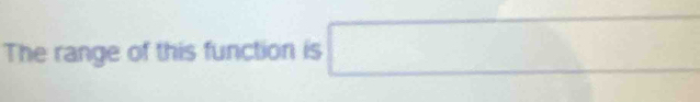 The range of this function is □