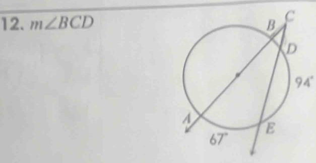 m∠ BCD
94°