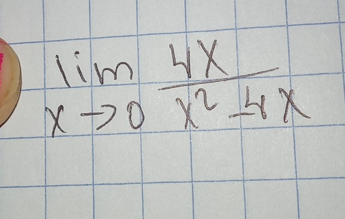 limlimits _xto 0 4x/x^2-4x 