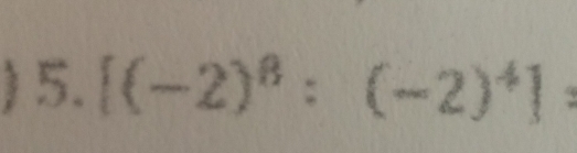 ) 5. [(-2)^8:(-2)^4] :