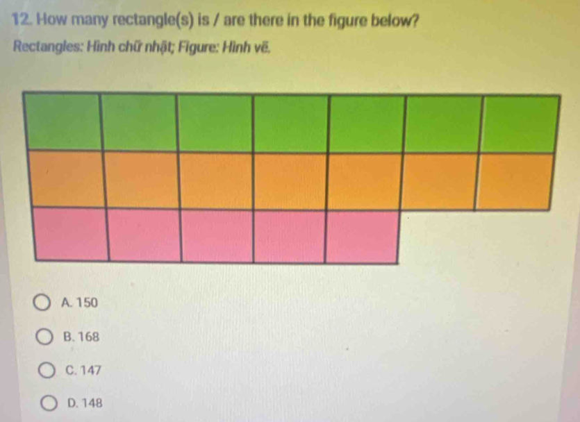 Giải quyết:How many rectangle(s) is / are there in the figure below ...