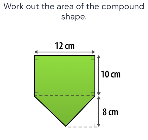 Work out the area of the compound 
shape.