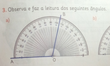 Observa e faz a leitura dos seguintes ângulos. 
b) 
RB 
2