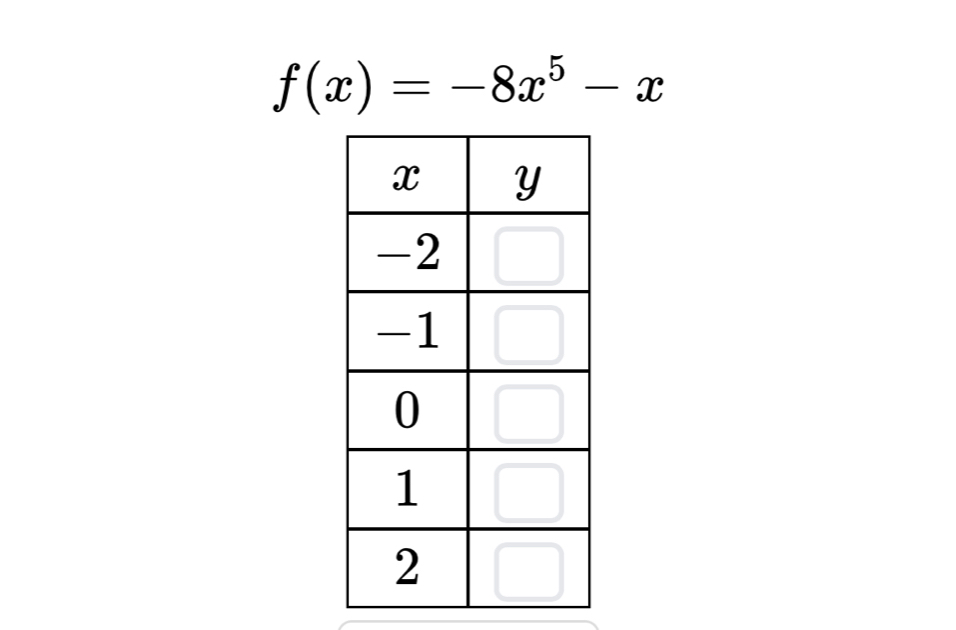 f(x)=-8x^5-x