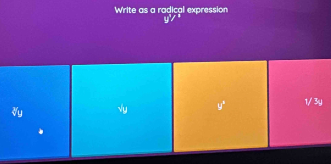 Write as a radical expression
y^1/^