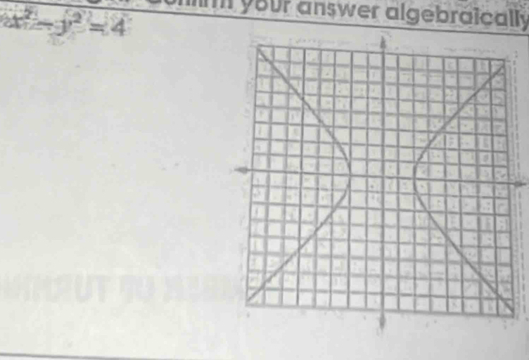 x^2-y^2=4
n your answer algebraically