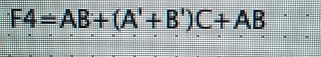 F4=AB+(A'+B')C+AB