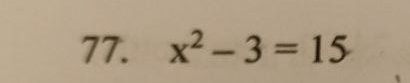 x^2-3=15