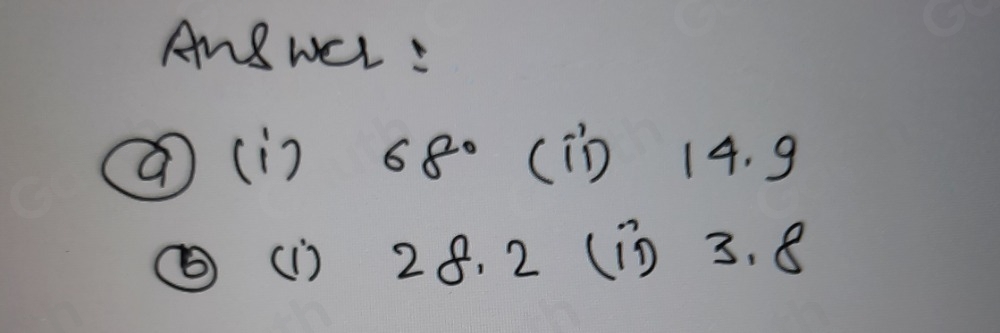 Ang wEl : 
①(i) 6° (i) 14. g
②(1) 28. 2 (i) 3. 8