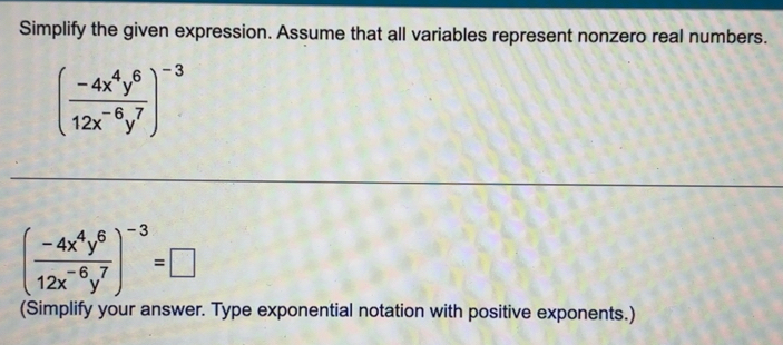 Solved: Simplify the given expression. Assume that all variables ...