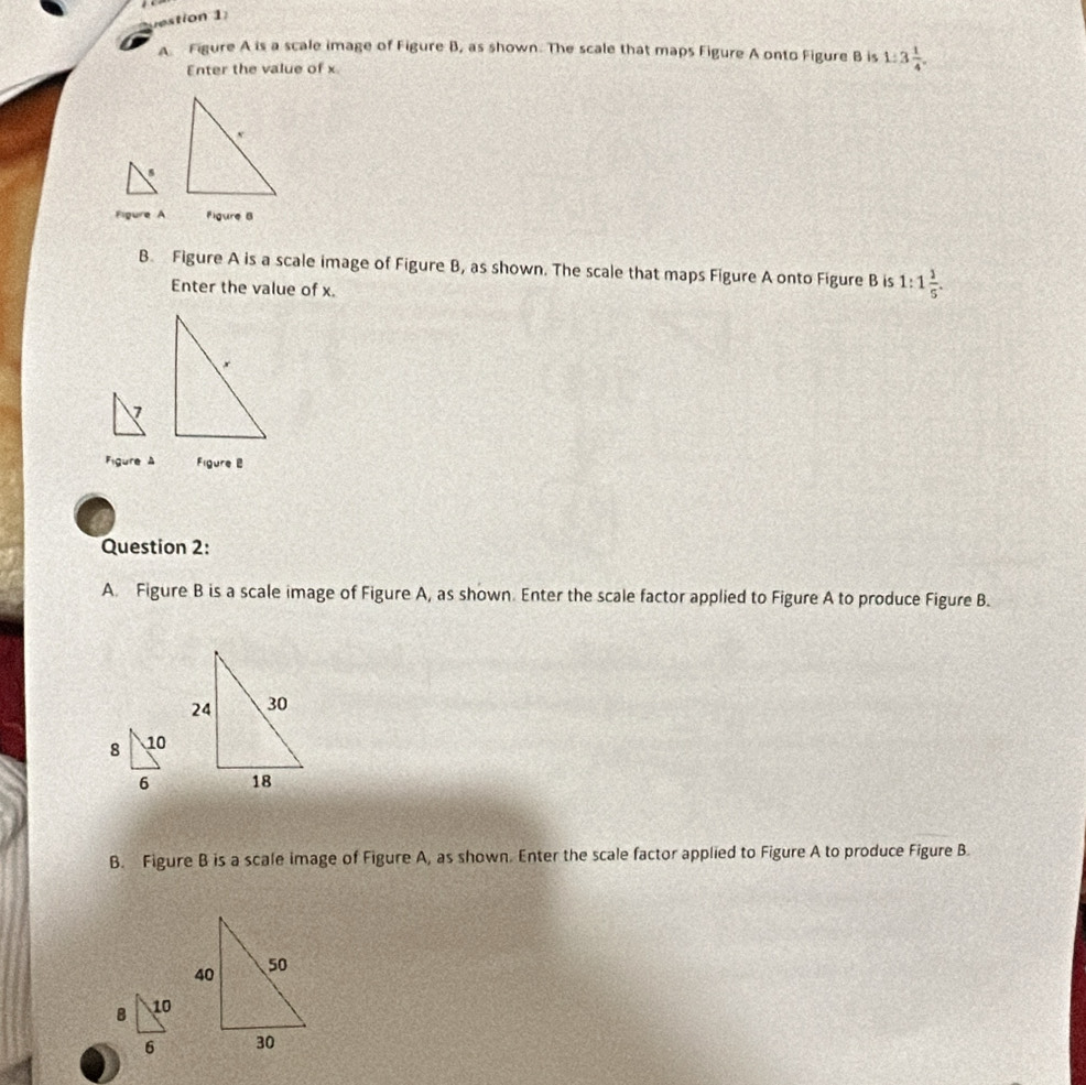 Solved: A Figure A is a scale image of Figure B, as shown. The scale ...