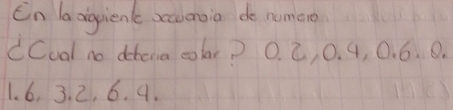 En a aguient xoanoia de numaro 
CCoal no dhcia colar? 0. 2, 0. 4, 0. 6. 8.
1. 6. 3. 2, 6. 4.