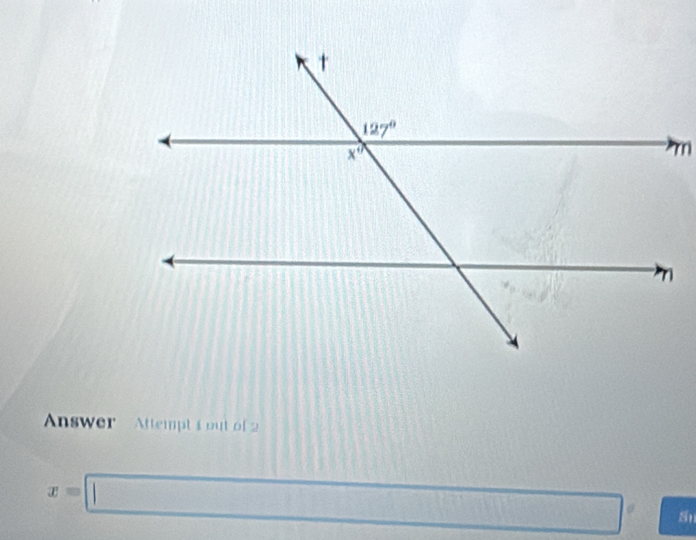 Answer  Attempt aout of2
x=□ □ Sn